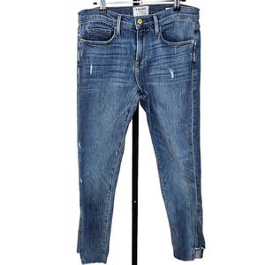 Frame Womens Le Boy Jeans Size 28 in Beaudry  Distressed Vintage Wash Skinny Fit